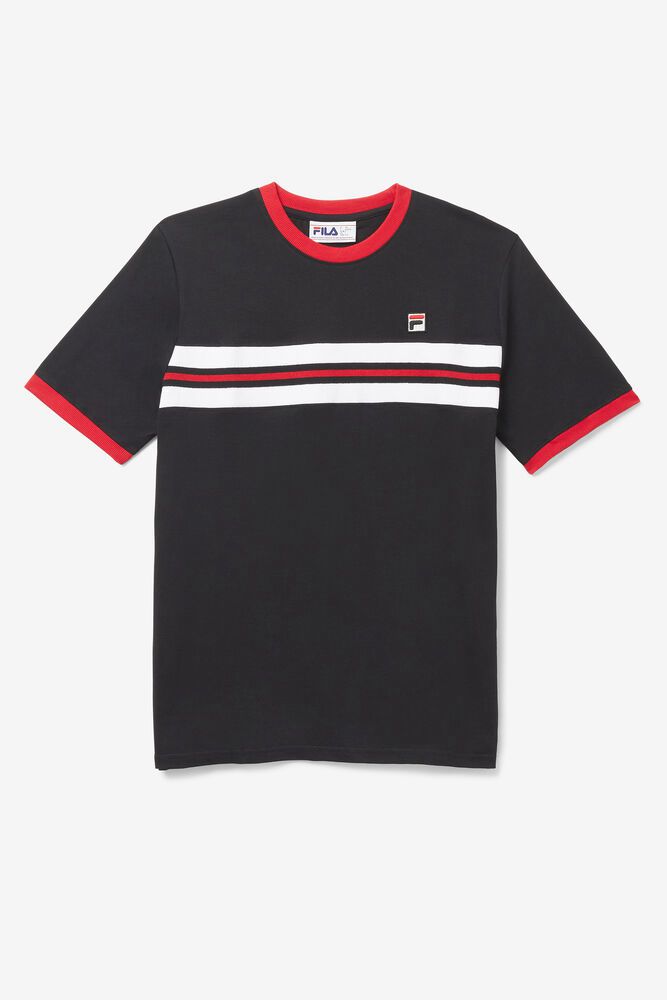 Fila T-Shirt Mens Black - Silver - Philippines 8793105-TR